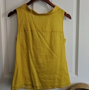 Yellow polka dot back zip line tank